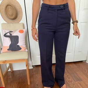 & Other Stories Navy Blue Wide Leg Trouser